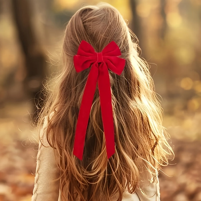 10Pcs Burgundy Red Velvet Christmas Bows – Tree, Wreath & Gift Decorations