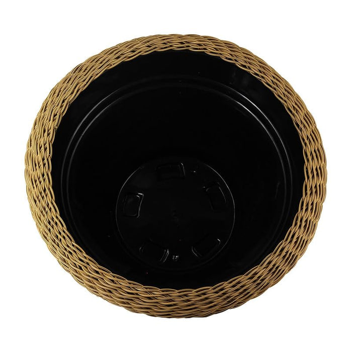 15 Inch Polly Rattan OMX Flower Pot, Round, UV Resistant