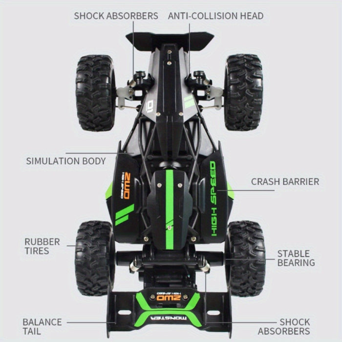 2.4GHz Remote Control Car – 2WD Off-Road High-Speed RC Vehicle for Kids & Adults