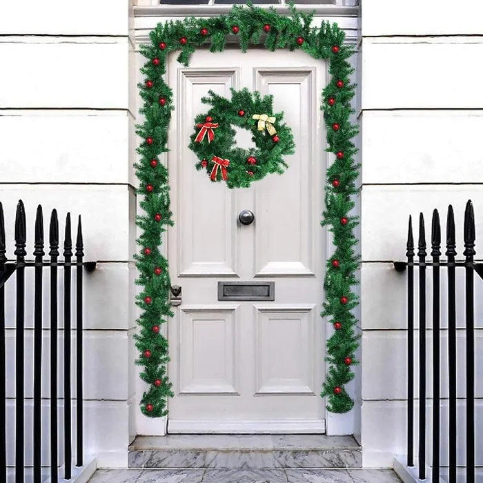 2Pcs 270cm Christmas Metallic Twist Garland – Tree & Ceiling Decoration