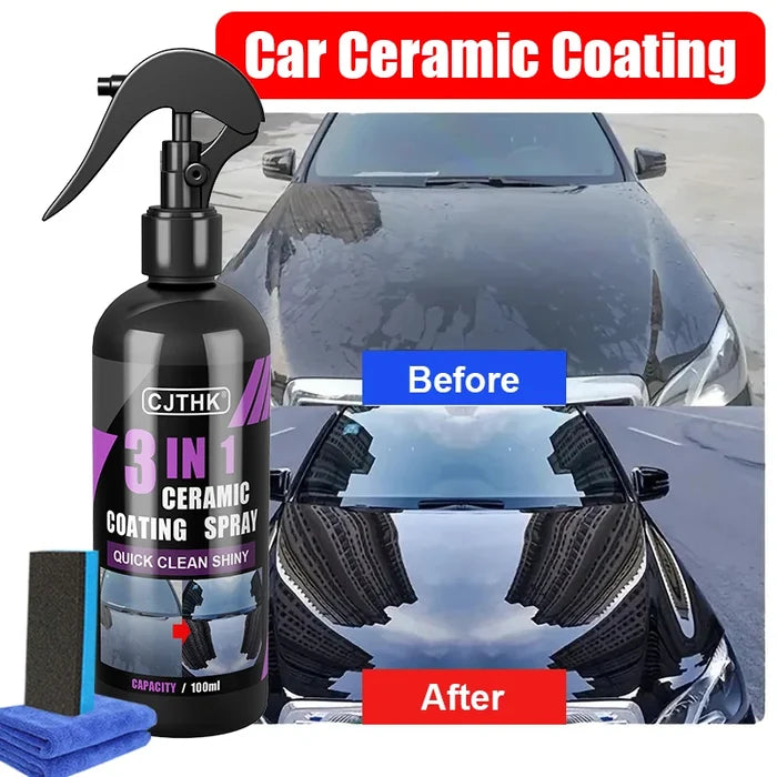 3-in-1 Car Ceramic Nano Coating – Hydrophobic Paint Polish Protection Liquid