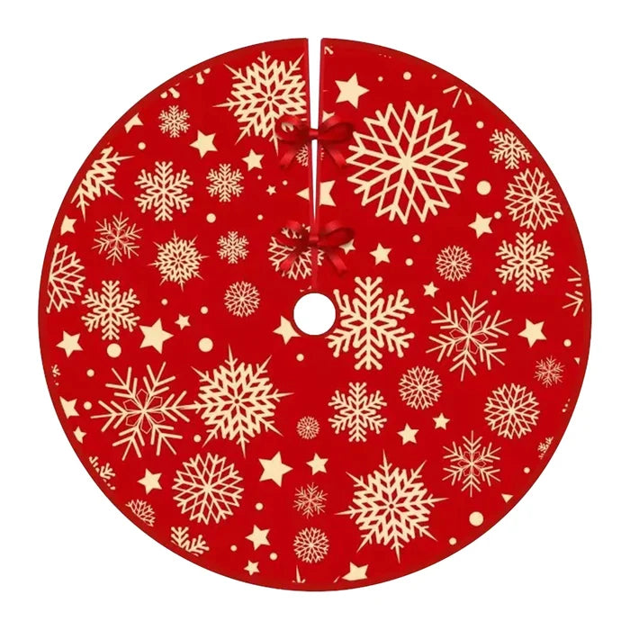 35.4'' Round Christmas Tree Skirt – Snowflake Design