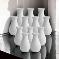 6 inch (15 cm) Round White Lucky Plastic Flower Vases Indoor Decor (Set of 12)