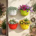 5.11 Inch Platinum Wall Planters UV Resistant, Lightweight Multicolor Pots (Set of 4)
