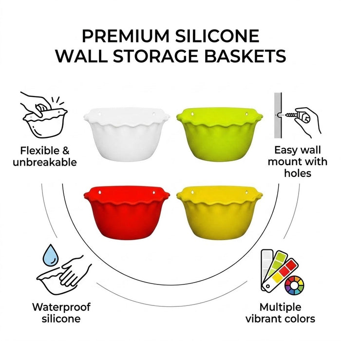 5.11 Inch Platinum Wall Planters UV Resistant, Lightweight Multicolor Pots (Set of 4)