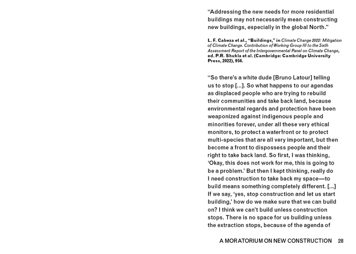 A MORATORIUM ON NEW CONSTRUCTION — by Charlotte Malterre-Barthes