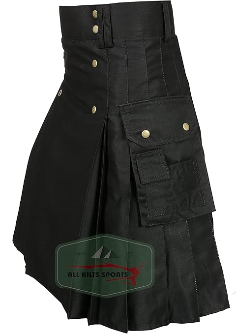 Active Men's Wedding Utility Kilts (Black, 46'')