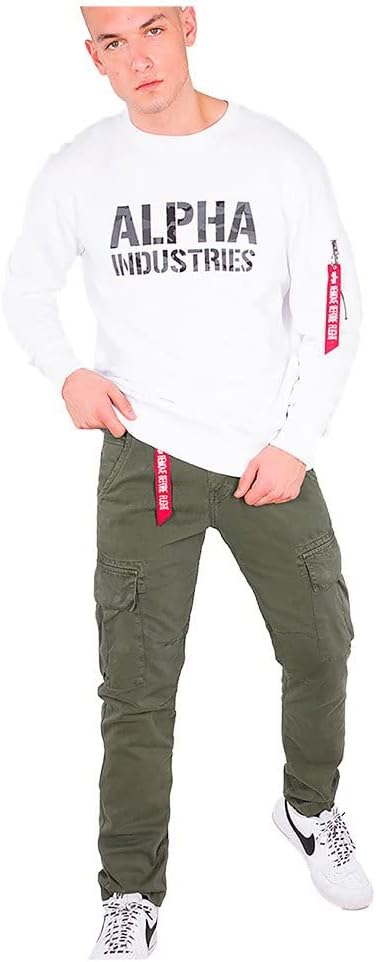 Alpha Industries Men's Agent Casual Trousers Pants, Black Olive, 34W