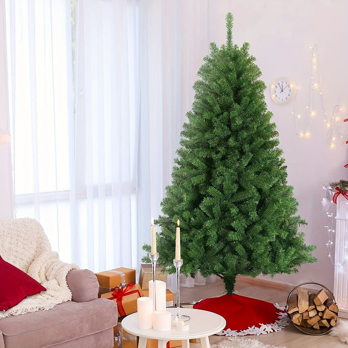 Artificial Christmas Tree with Sturdy Black Stand – Green Foliage & Red Berries