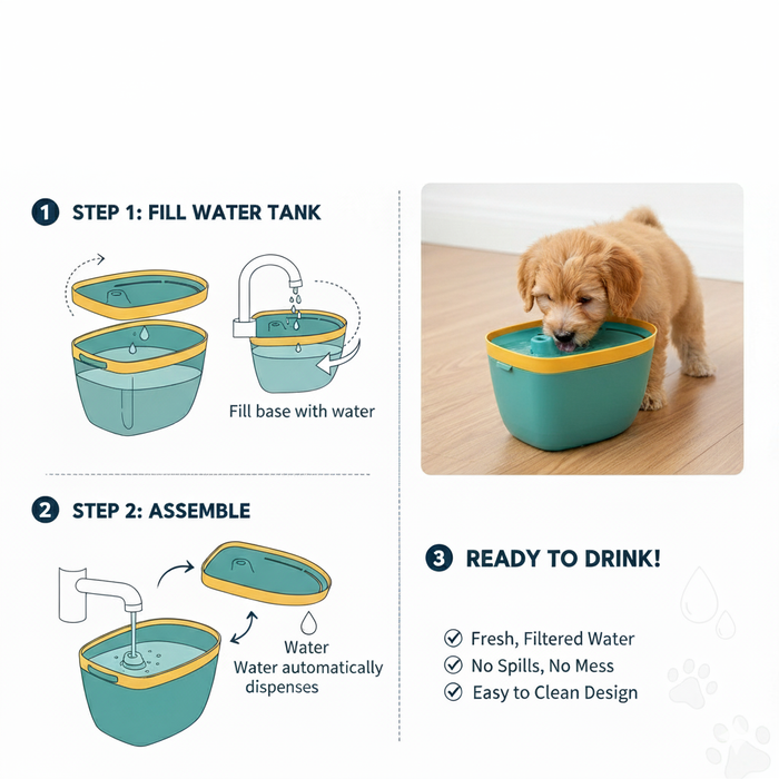 Automatic Pet Water Fountain for Cats & Small Dogs - Fresh & Safe Drinking Water Bowl - view 5