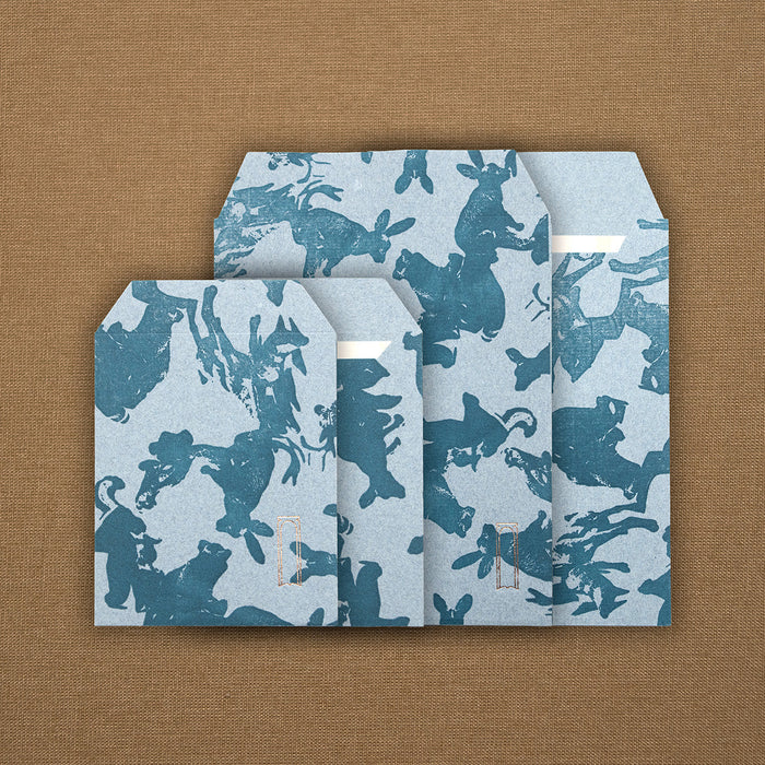 BLUE HANDMADE CARD AND ENVELOPE SET (multiple sizes and patterns) — by Atelier Ecluse