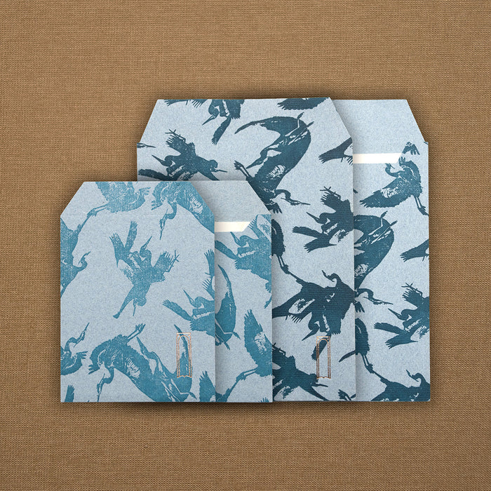 BLUE HANDMADE CARD AND ENVELOPE SET (multiple sizes and patterns) — by Atelier Ecluse