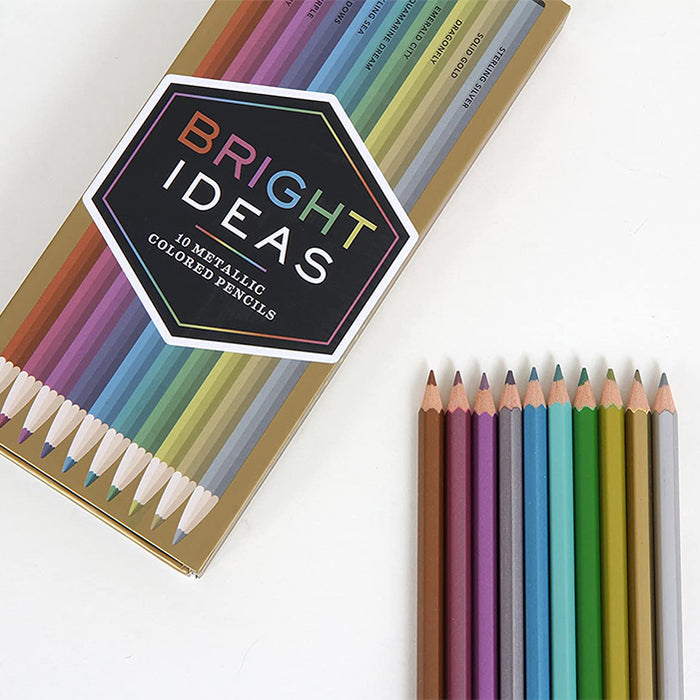 BRIGHT IDEAS METALLIC COLOURED PENCILS — by Chronicle Books