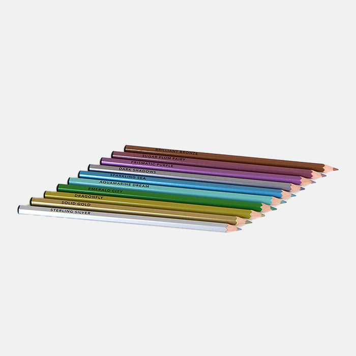 BRIGHT IDEAS METALLIC COLOURED PENCILS — by Chronicle Books