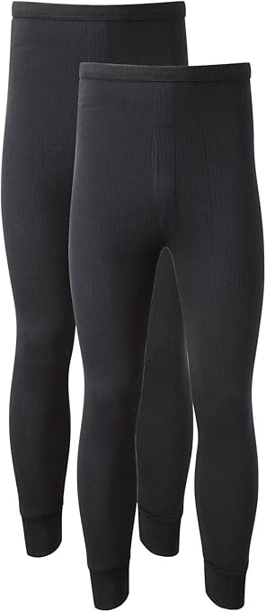 ---BUY ONE GET ONE FREE--- Heatwave® Pack of 2 Men's Thermal Trousers Long Johns, Grey, M