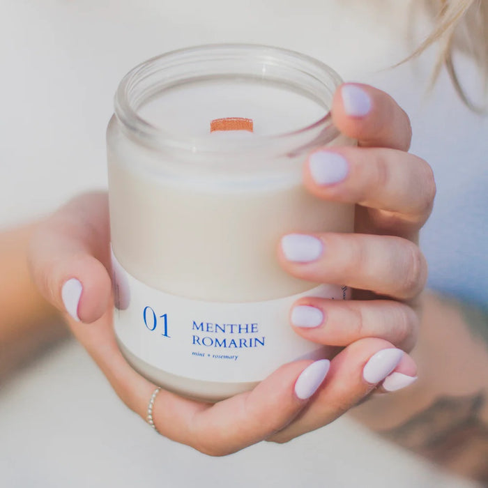 CANDLE, Mint + Rosemary — by Flambette