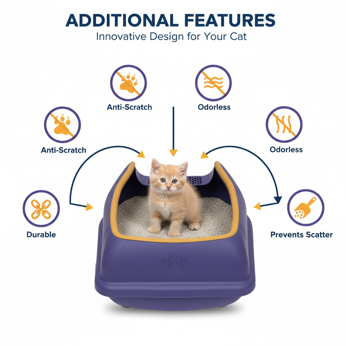 Cat Litter Box Small 18.5 inch (47 cm) Violet with Scoop - view 6