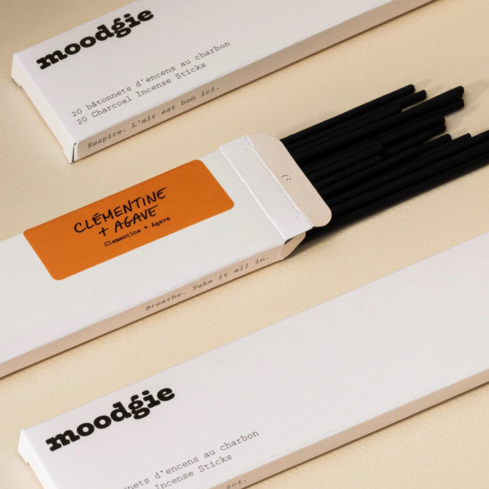 CHARCOAL INCENSE STICKS (Clementine + Agave) — by Moodgie