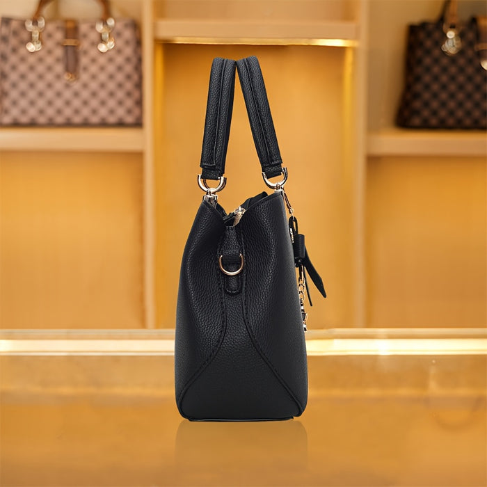 Chic Women’s Bow Handbag – Top Handle Satchel with Coin Purse & Adjustable Strap