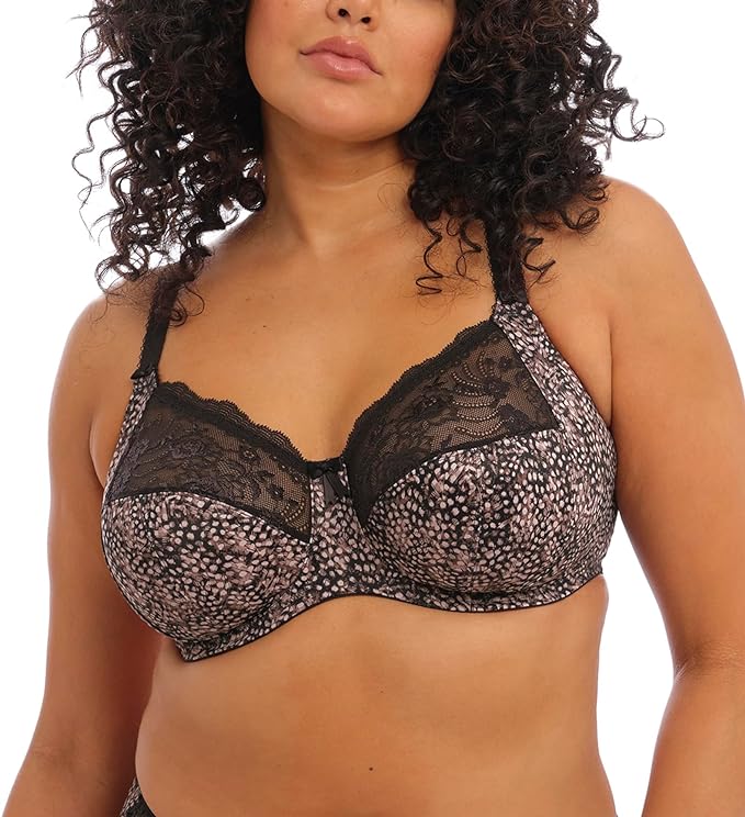 Elomi Women's Morgan Banded Underwire Stretch Lace Bra, 1 None (Opacity Does not Have a Unit), Ebony, 40K