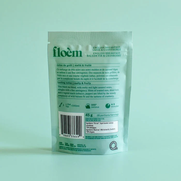 ENGLISH BREAKFAST BLACK TEA, FIR & CRANBERRY - Loose Leaf Tea — by Floèm