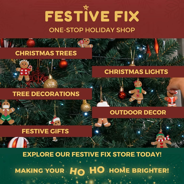 Festive Fix 130Pcs Christmas Baubles Set – Red & Gold Shatterproof Ornaments