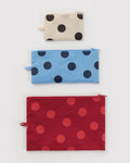 FLAT POUCH SET "POLKA DOT MIX" — by Baggu