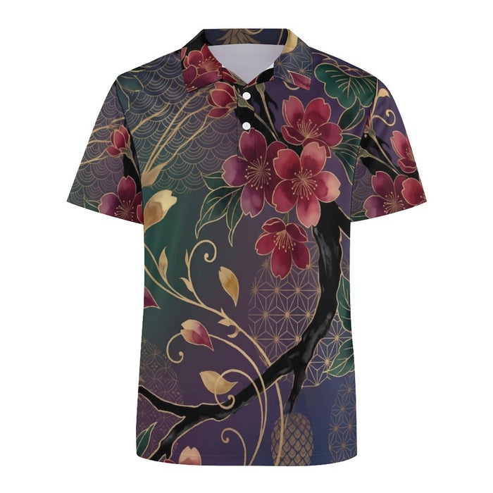 Floral Pineapple Ice Silk Women’s Polo Shirt | UPF 50+ Cooling Golf & Casual Top