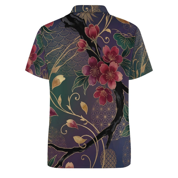 Floral Pineapple Ice Silk Women’s Polo Shirt | UPF 50+ Cooling Golf & Casual Top