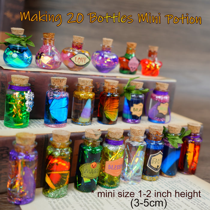 FOMOMDI DIY Wizard Potions Kit – 20 Bottle Fairy Magic Craft Set for Kids
