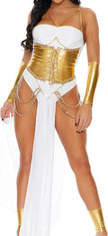 Forplay Women's Feeling Godly Goddess Costume Adult Sized, White Gold, S/M