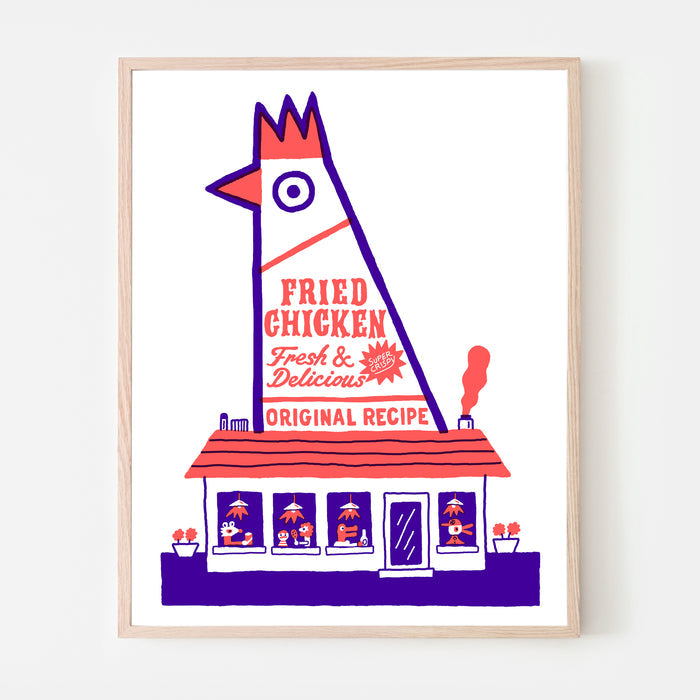 « FRIED CHICKEN » 18" X 24", (screen printed) — by Benoit Tardif