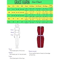 GRACE KARIN Ladies Vintage 1950s Front Knot Ruched Bodycon Autumn Midi Oversize Wine Red L