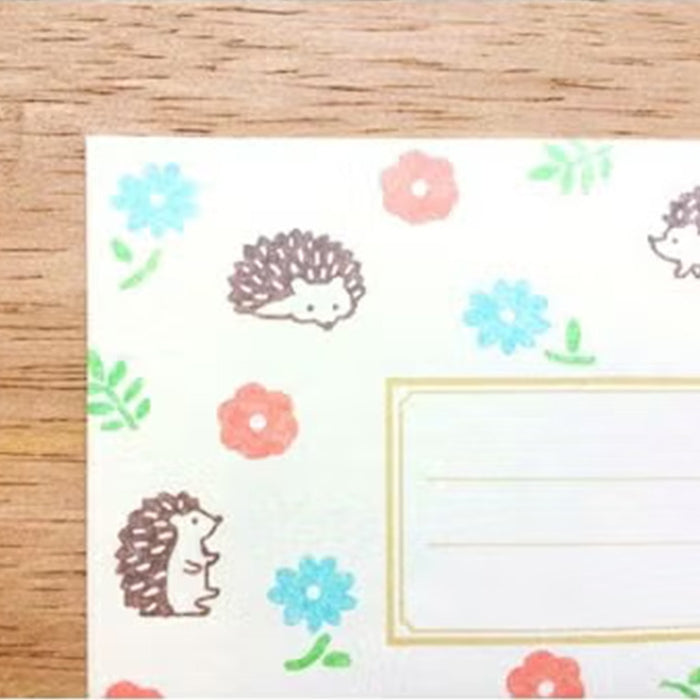 HANKO LETTER SET – Hedgehog & Flowers— by Furukawashiko