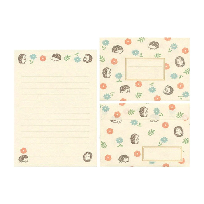 HANKO LETTER SET – Hedgehog & Flowers— by Furukawashiko