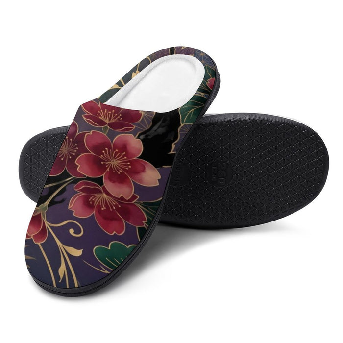 Japanese Inspired Women's Cotton Slippers for Indoor WearJapanese Inspired Women’s Cotton Slippers for Indoor Wear | Cozy Anti-Skid House Slippers