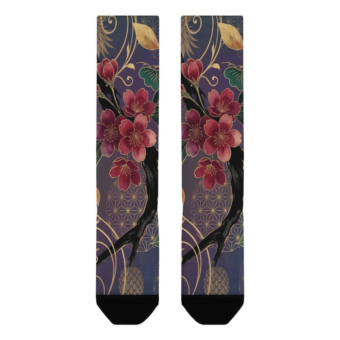 Japanese Pineapple Inspired Crew Socks | Unisex Polyester Tropical Socks for Everyday Comfort