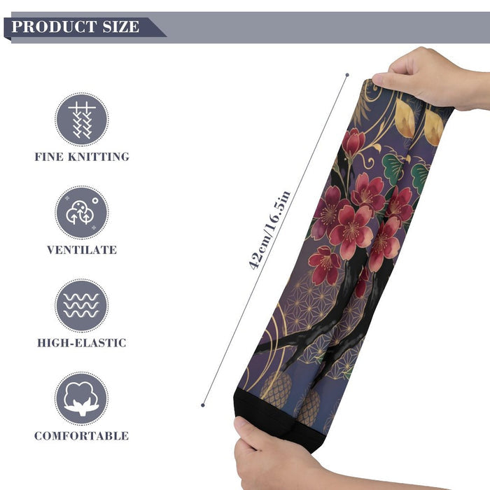 Japanese Pineapple Inspired Crew Socks | Unisex Polyester Tropical Socks for Everyday Comfort
