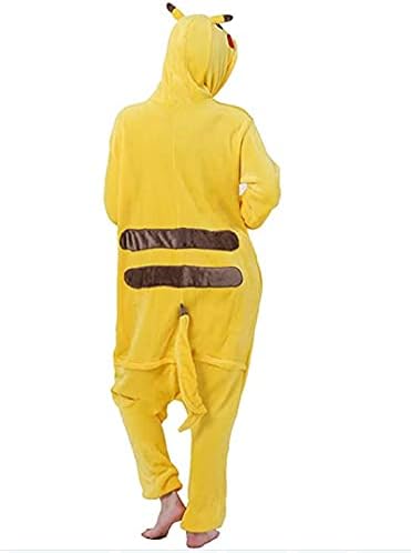 Joy Start Adult Onesie Animal Pyjamas Unisex Carnival Halloween Cosplay Costume Sleepwear (Yellow, X-Large)