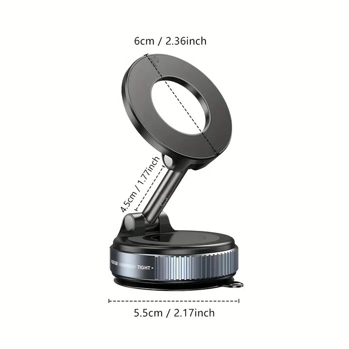 K007 Magnetic Car Phone Holder – Foldable 360° Adjustable Vacuum Mount
