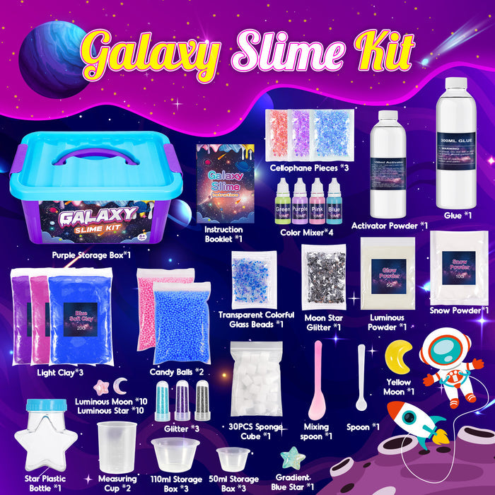 Kids Slime Making Kit – DIY Galaxy Slime Gift Set for Girls & Boys (Ages 6–12)