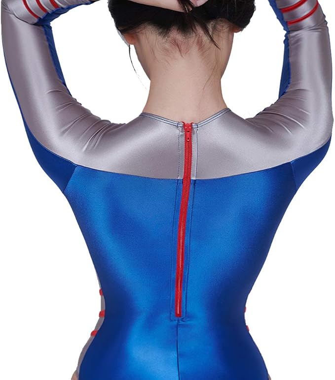 LEOHEX Surfing Long Sleeve Sexy Shiny Smooth One Piece Swimwear Women's Swimsuits