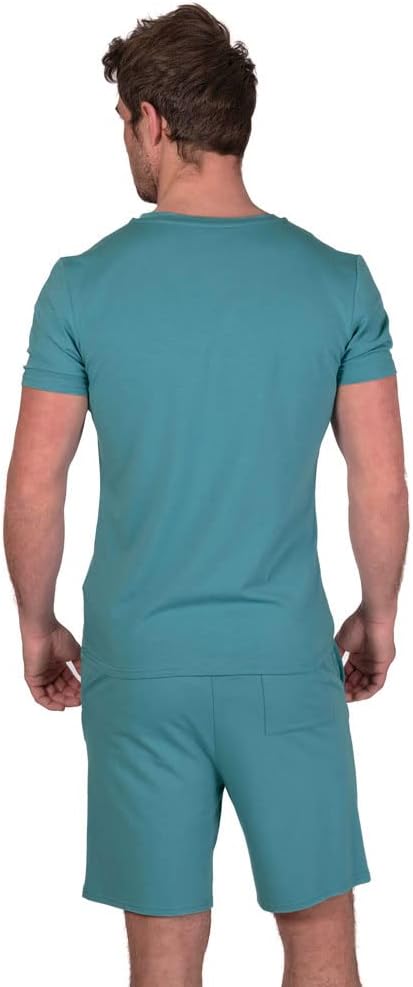 Light & Shade Men's Top and Short Bottoms Pyjama Set Blue, S