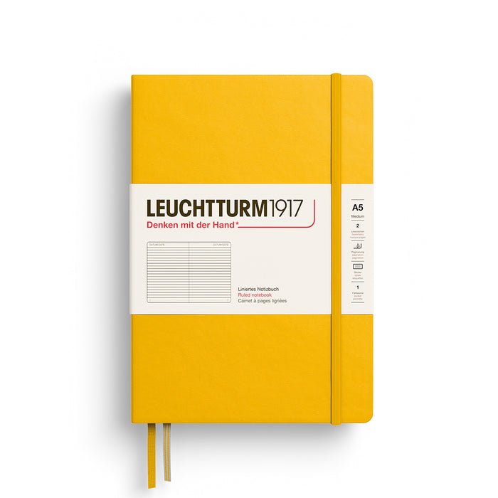 MEDIUM (A5) NOTEBOOK HARDCOVER, SUNFLOWER (Multiple Styles) — by Leuchtturm1917