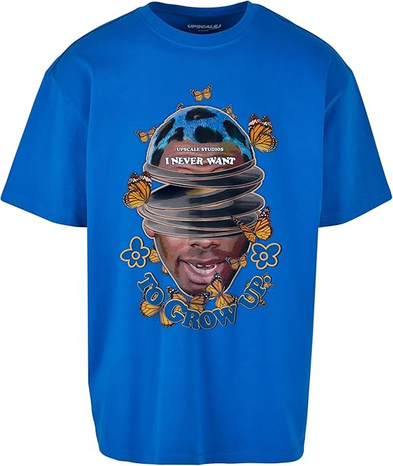 MT Upscale Mister Upscale Unisex T-Shirt Grow Up Oversize Tee, 100% Cotton, Cobalt Blue, XXL