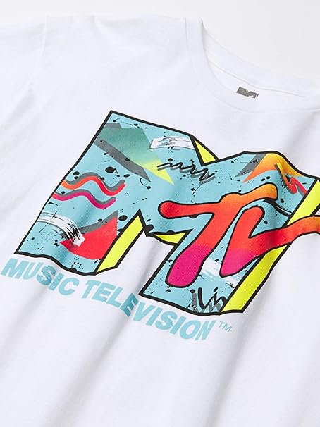 MTV Men's Logo T-Shirt, Retro White, S