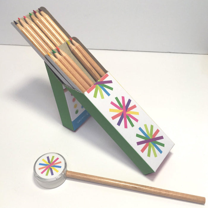 NEON COLORED PENCILS WITH SHARPENER — by Galison