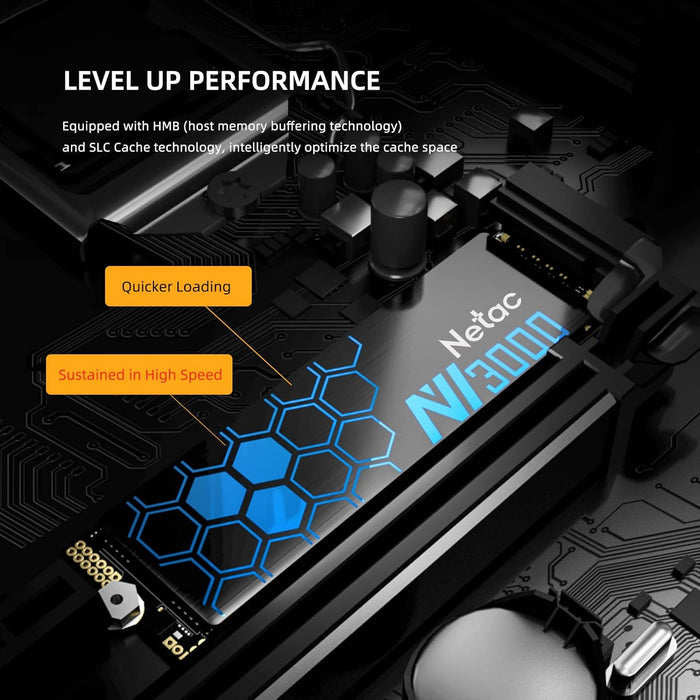 Netac 250GB NV3000 M.2 NVMe SSD, M.2 2280, PCIe3, 3D TLC NAND, R/W 3000/1400 MB/s, 95K/120K IOPS