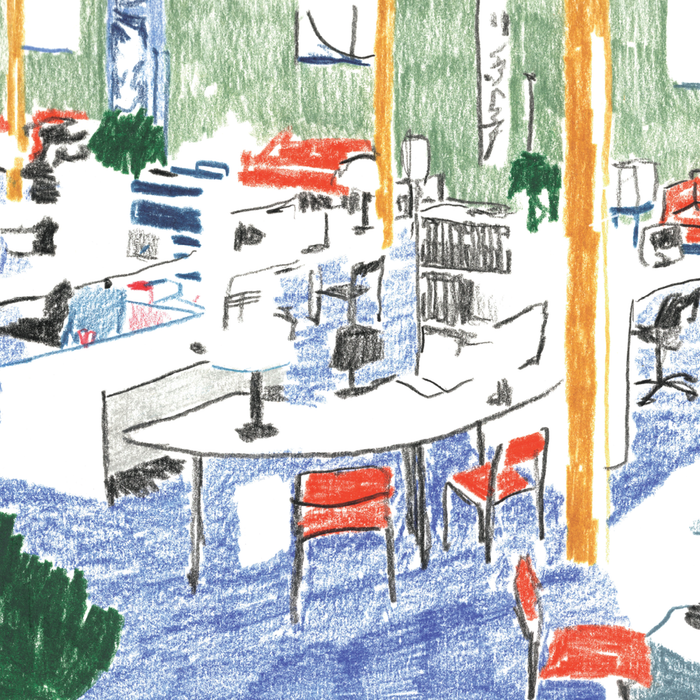 OFFICE DAYS, 24" X 18" (Reproduction) — by Jeraume