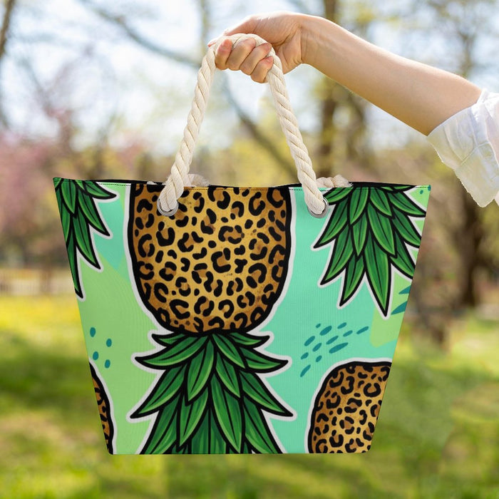 Pineapple Large Jute Tote Bag | Oversized Reusable Eco-Friendly Shopping Tote